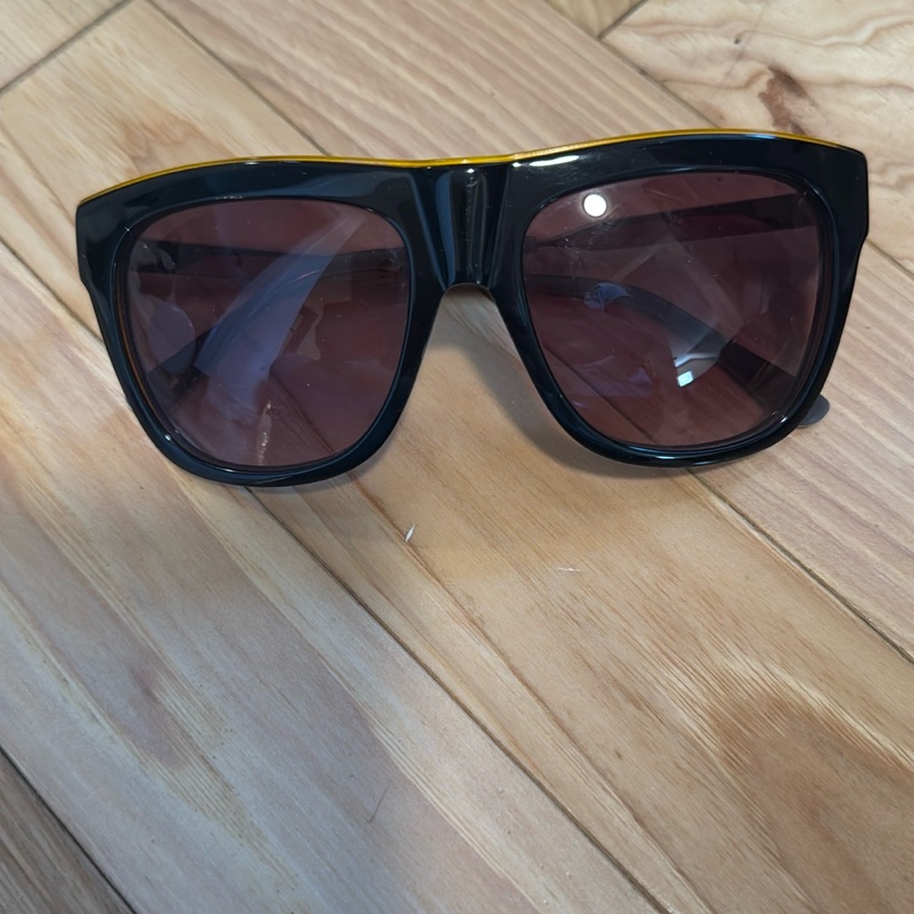 Marc Jacobs Stylish Black Sunglasses with Yellow Accents